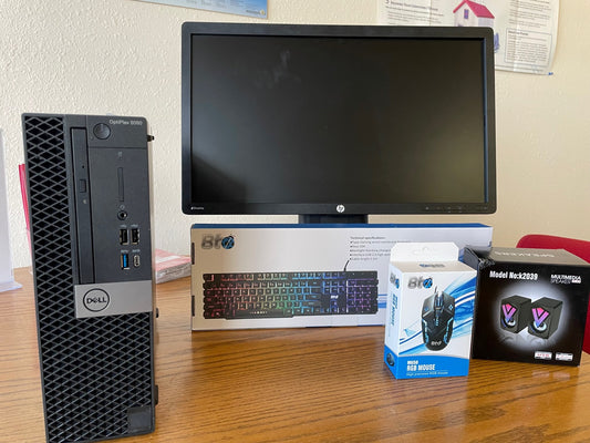 Dell OptiPlex 5060 w Monitor, Keyboard, Mouse, and Speakers